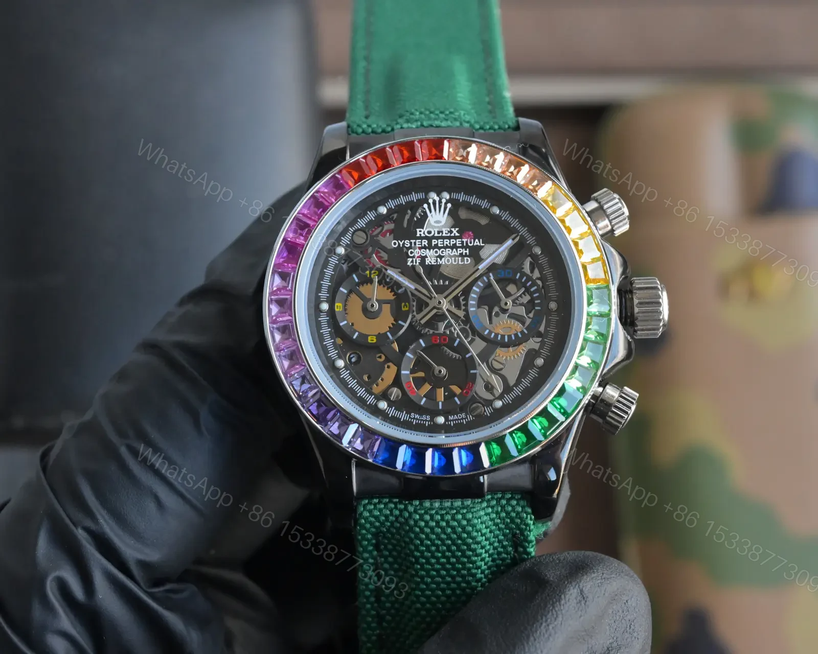 View 9 of ROLEX Daytona Hollow Series 316L Stainless Steel Case Size 43mm RG-DAYTONA-RAINBOW-FABRIC-HOLLOW-43