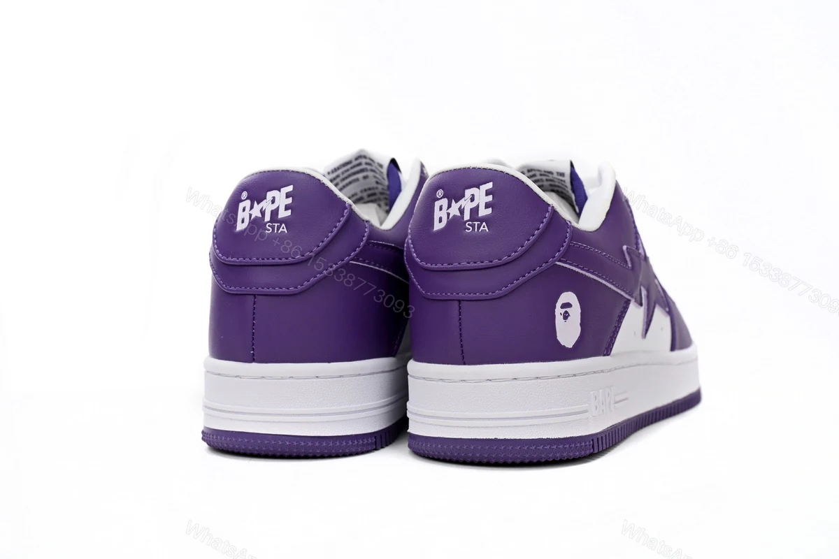 View 5 of Cheap Fake BapeSta A Bathing Ape Low White Purple 1170 0191 007