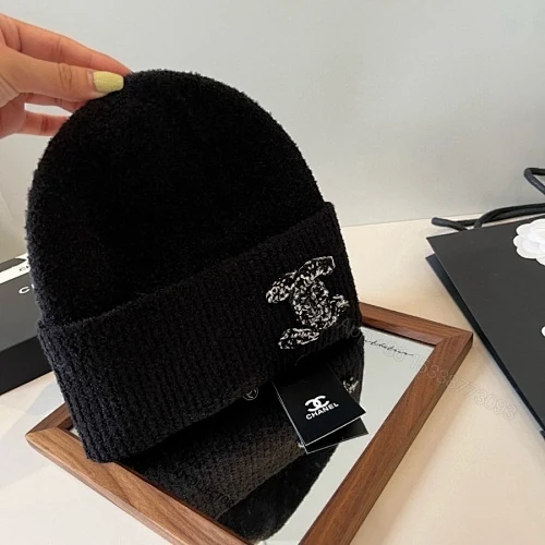 View 5 of Chanel Knit Beanie In Black