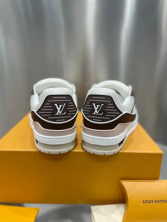 View 5 of White Leather LV-Influenced High-Tops | Luxury All-Day Comfort Sneakers