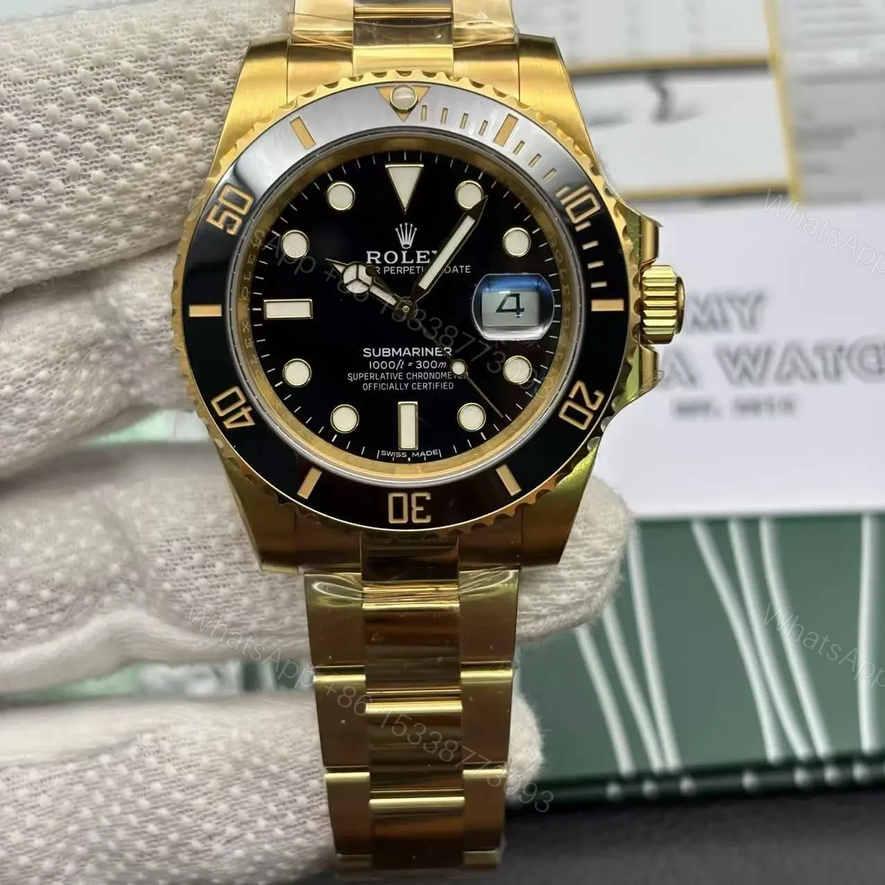 View 3 of Replica Rolex Submariner Gold/Black