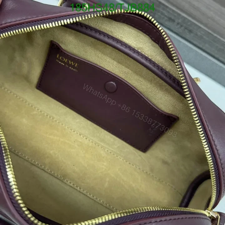 View 14 of Loewe Burgundy Amazona 23 Bag featuring Gold-Tone Hardware DZ2857