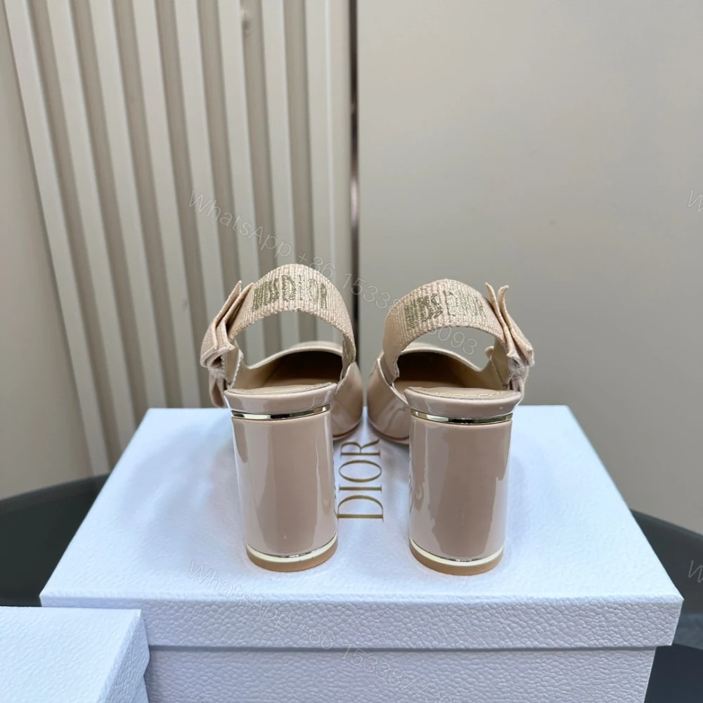 View 6 of 高仿Dior*Miss系列KAD278蝴蝶結粗跟高踭鞋8CM粉色漆皮免檢版