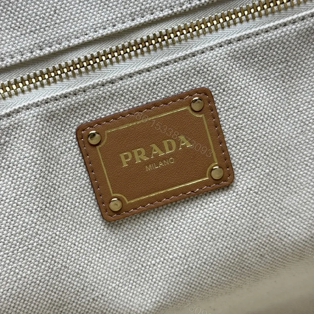 View 5 of Linen Tote with Leather Trim: Everyday Luxury Tote