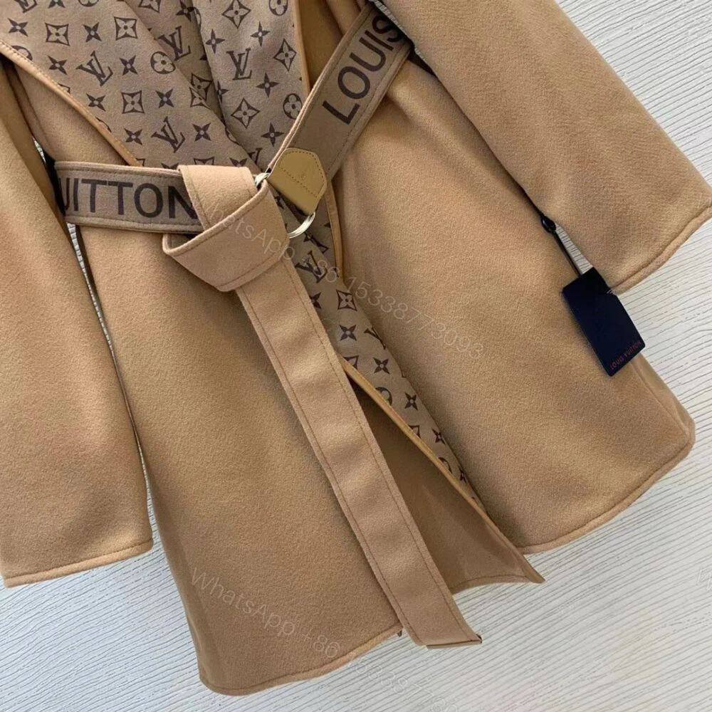 View 5 of Louis Vuitton Classic Monogram Wool Brown Coats
