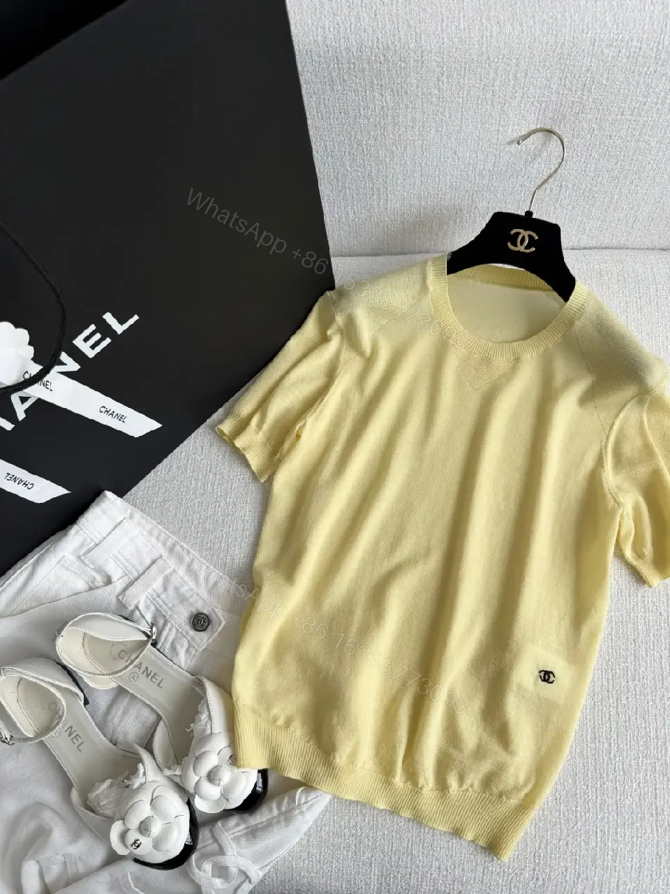 View 7 of Soft Yellow Knit Tee: Subtle Luxe, Lightweight Comfort, Everyday Style