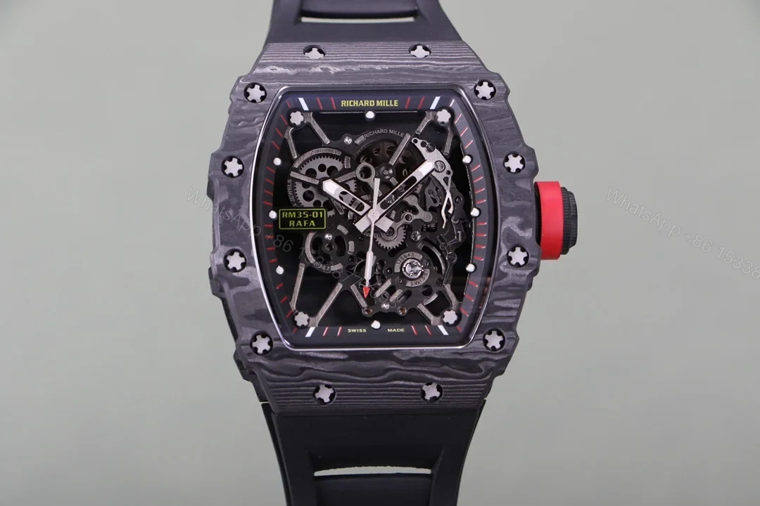 Richard Mille RM35-01 NTPT Carbon Fiber RMUL3 Integrated White Gemstone Watch RM3501-NTPT-WHITE-RM3 — view 1