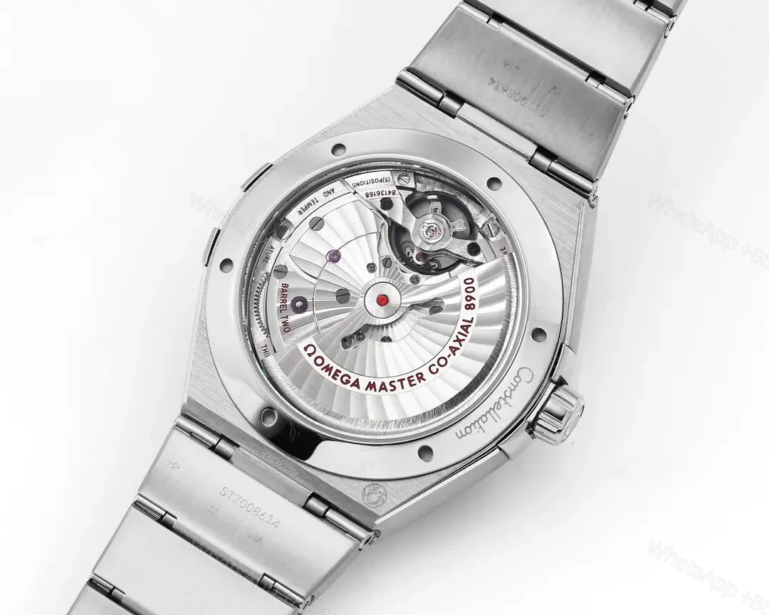 View 8 of Omega Constellation Star Series 5th Generation Ceramic Bezel Watch 41MM Silver with Blue Dial