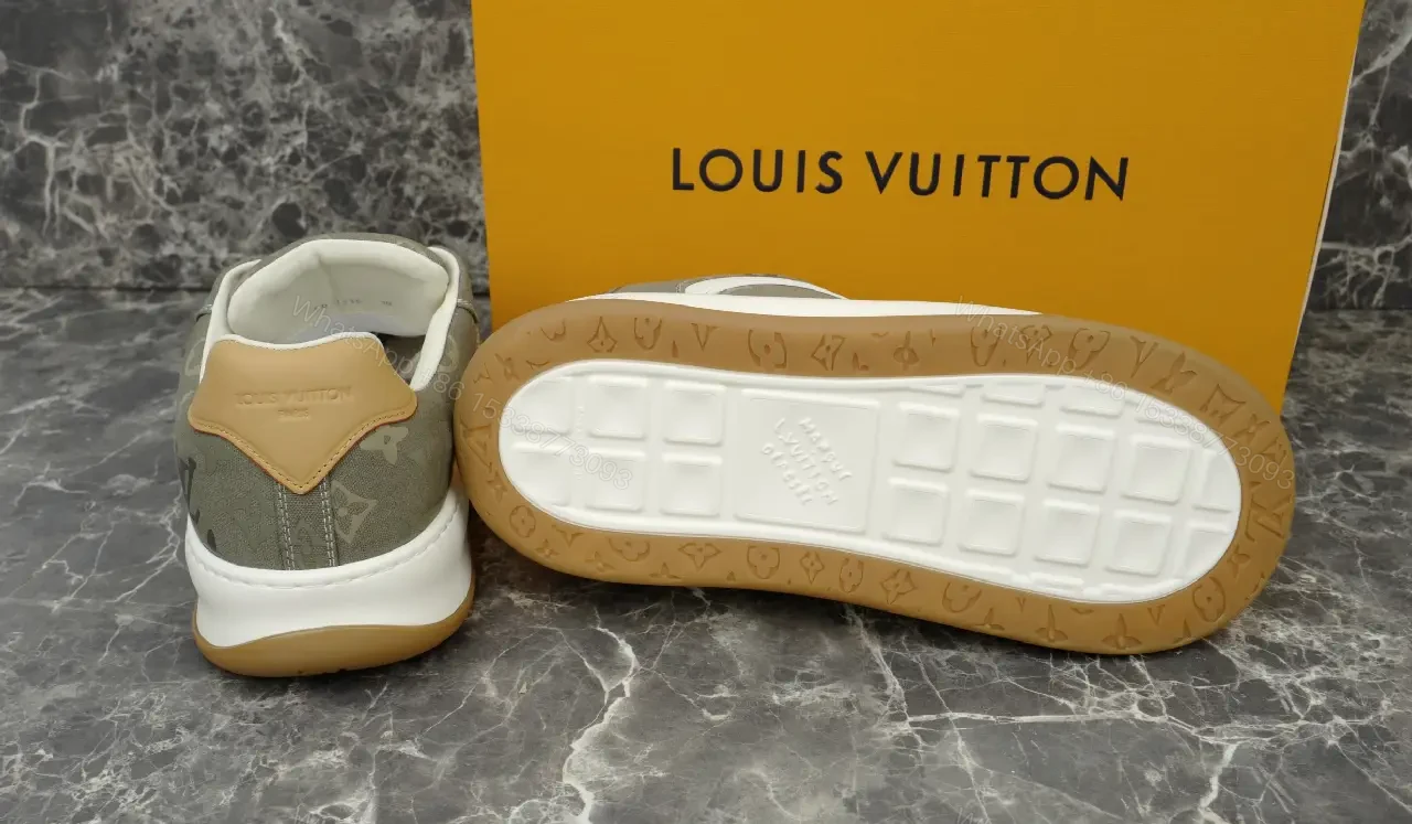 View 7 of Yellow Canvas Streetwear LV Monogram Sneakers