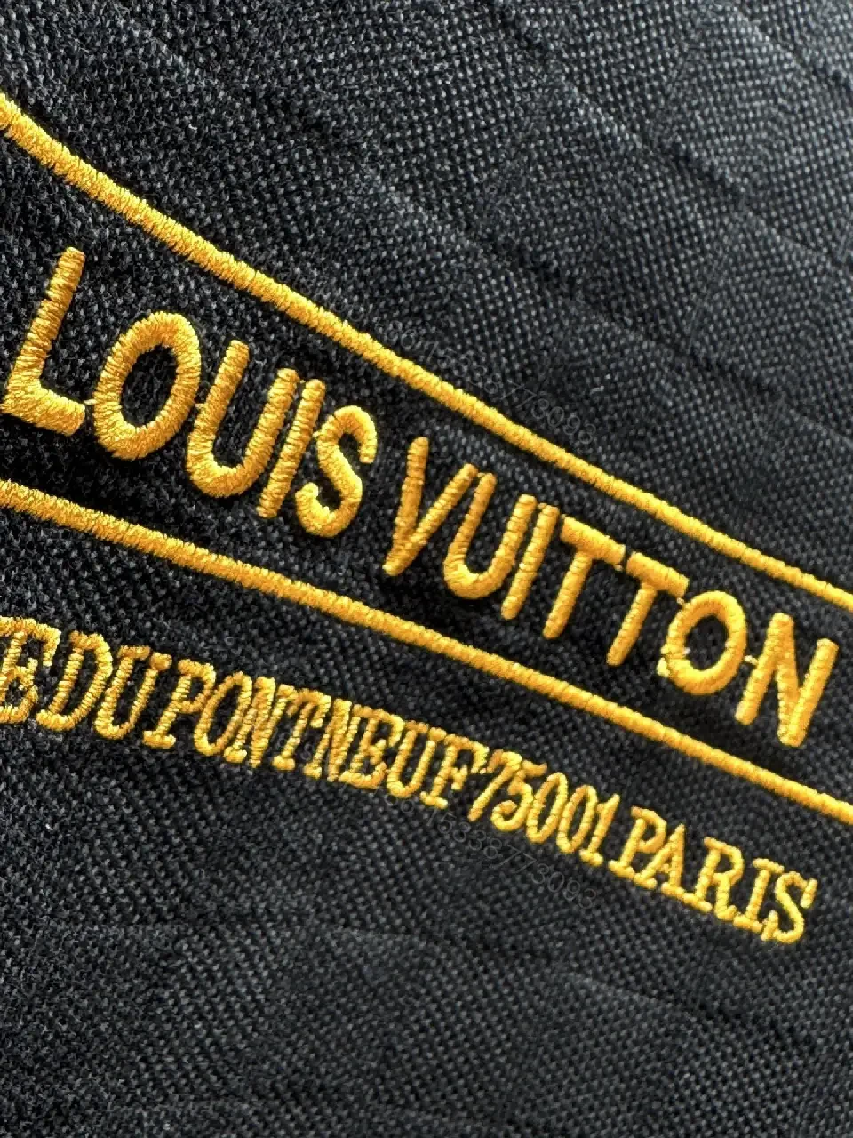 View 3 of Black Cotton Tee with Gold Logo Embroidery – Modern Luxury Casual