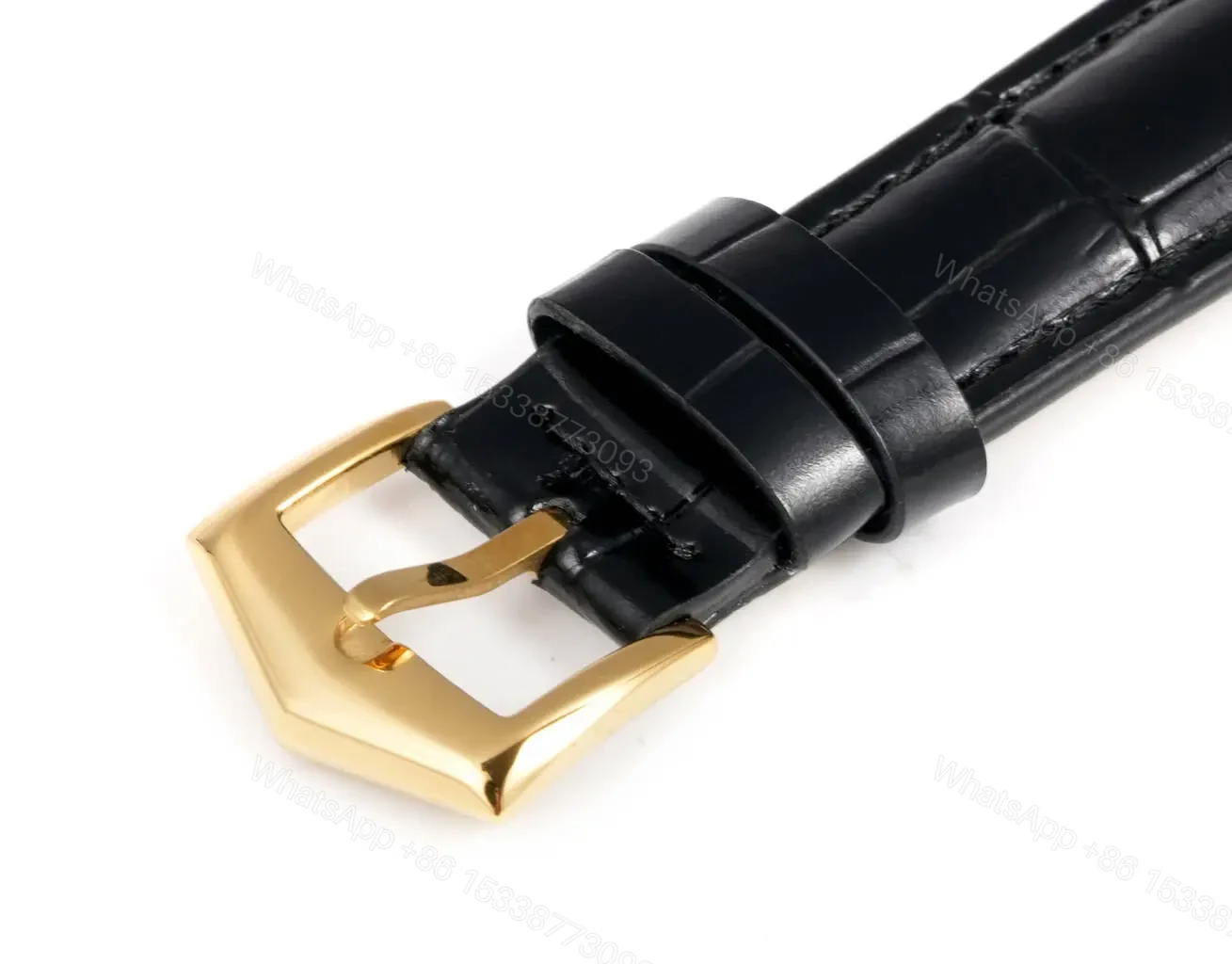 View 9 of Patek Philippe Calatrava Diamond Watch Gold Case Leather Strap Ultimate 37MM PP-CALA-DIA-GOLD37