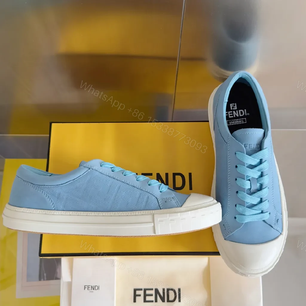 View 4 of Light-Blue Leather Minimalist Sneakers with Durable Comfort