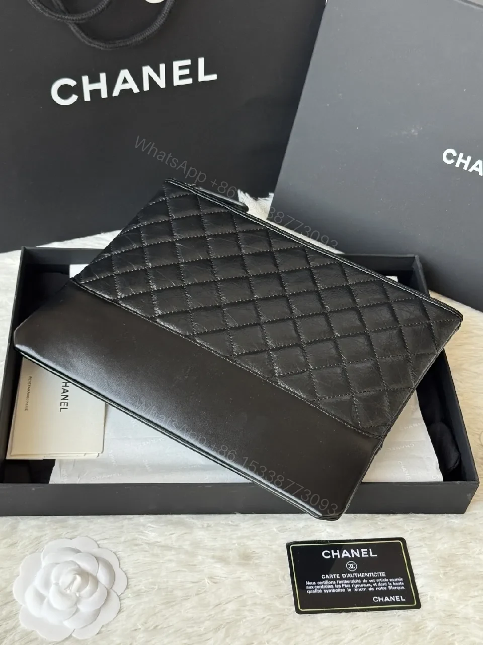 View 5 of Quilted Leather Clutch: Sophisticated, Multi-Use Night Bag