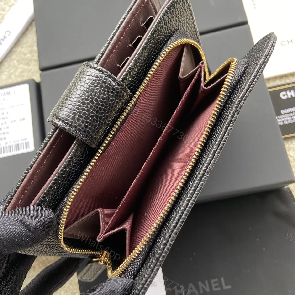 View 5 of Chic Quilted Black Wallet with Gold Clasp