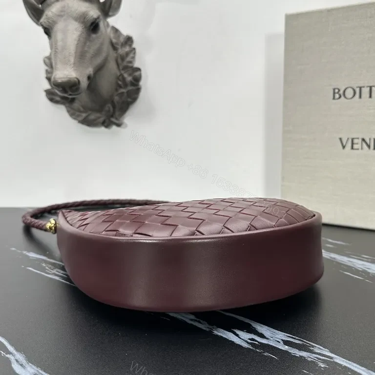 View 7 of Chic Bottega-Style Crescent Bag: Woven Leather, Compact Luxury