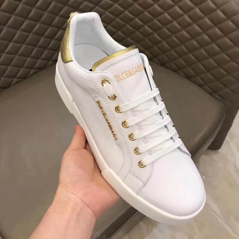 View 6 of DOLCE & GABBANA SNEAKERS PORTFINO IN BLACK LEATHER WITH PERLA LOGATA – DG20
