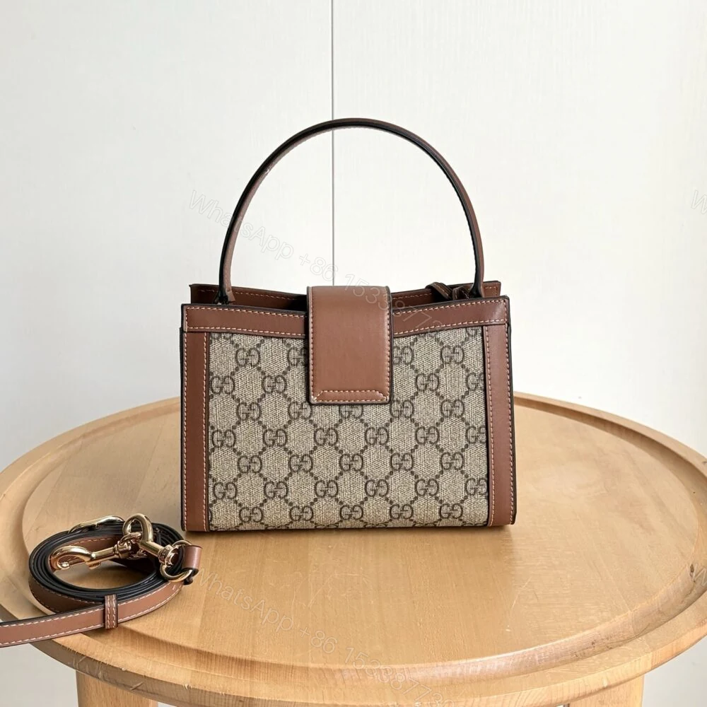 View 5 of Gucci Padlock Small Top Handle Bag Beige And Dark Brown 20Cm ‎‎841653 FAD6L 9758