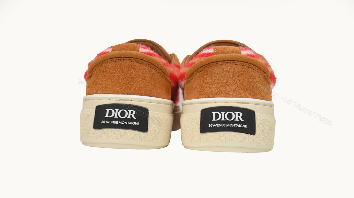 View 3 of Dior B33 Sneakers Release Brown Red Stripes 3SN272 ZIR1 6536
