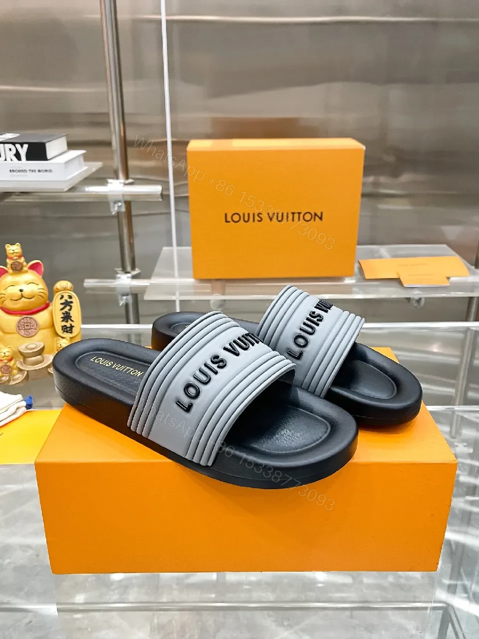 View 7 of Textured Strap Sandals: Luxury-Couture Inspired Slides