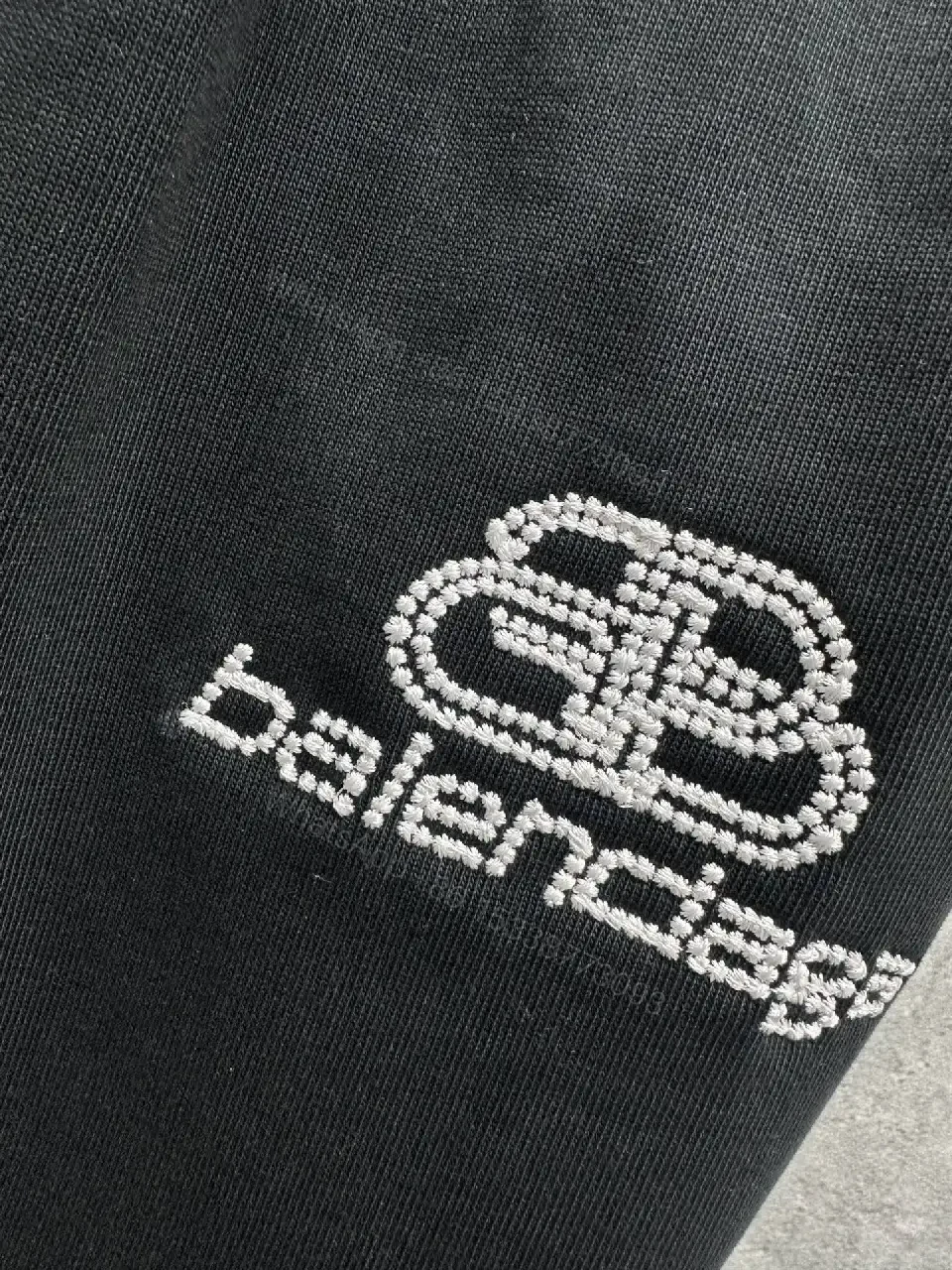 View 7 of Black Cotton Drawstring Shorts - Balenciaga Logo Design