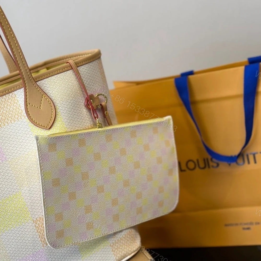 View 6 of Louis Vuitton Neverfull MM Damier Canvas Peach 31Cm N40668