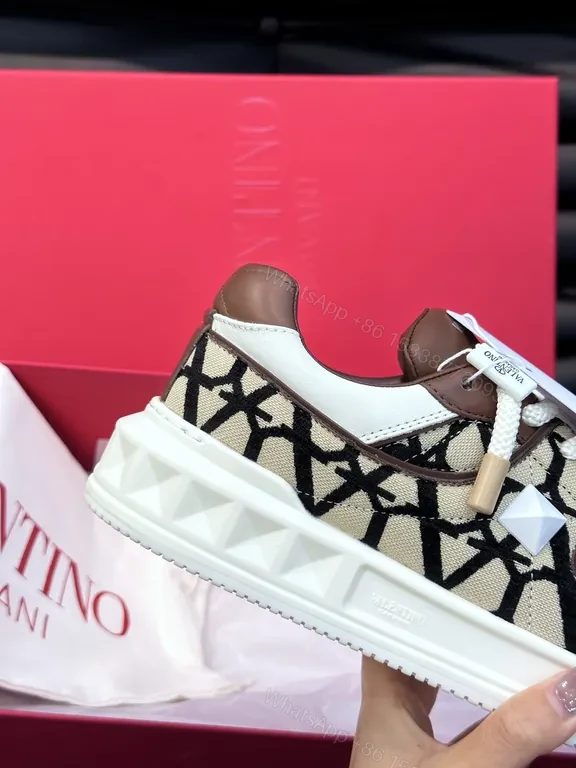 View 3 of Valentino Garavani High-Top Sneakers: Brown Leather Luxe