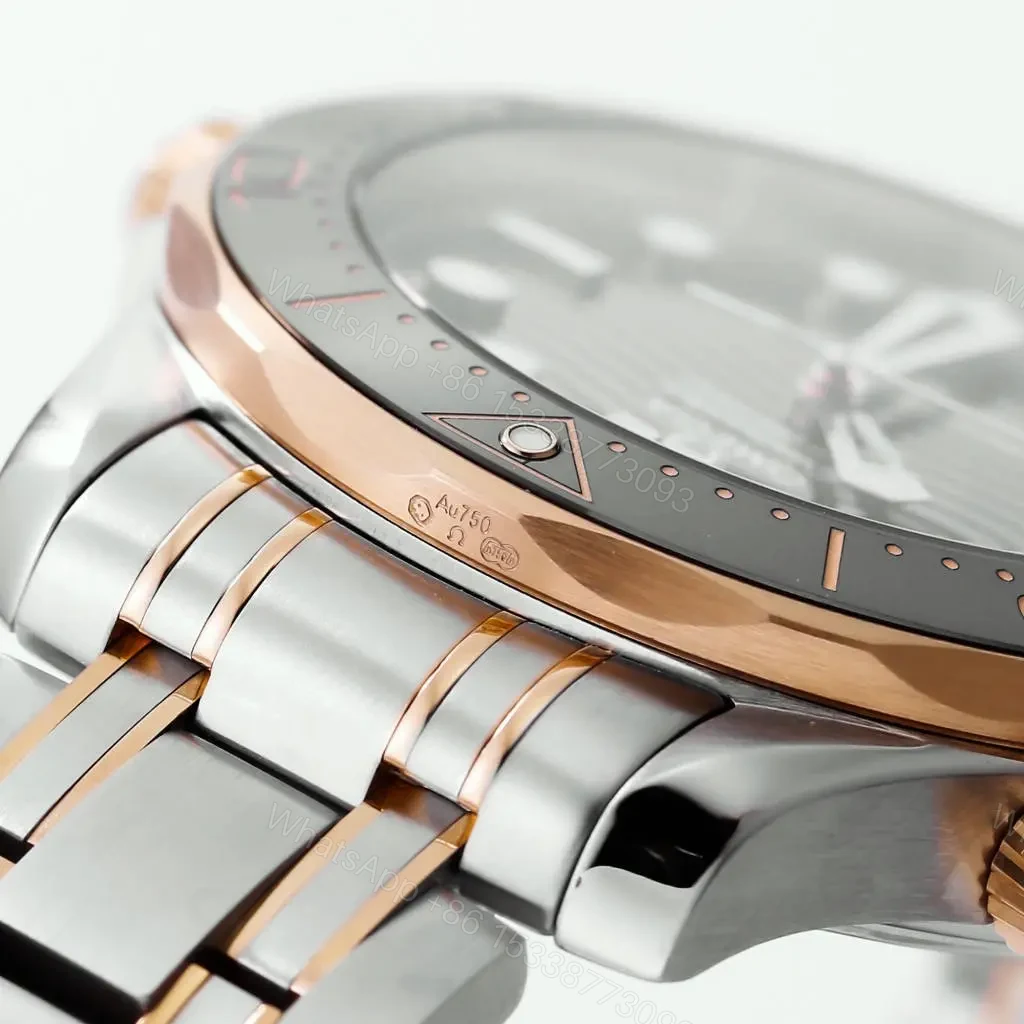 View 5 of Omega Seamaster 300M Replica Watch Two-Tone Stainless Steel with Black Dial 42mm