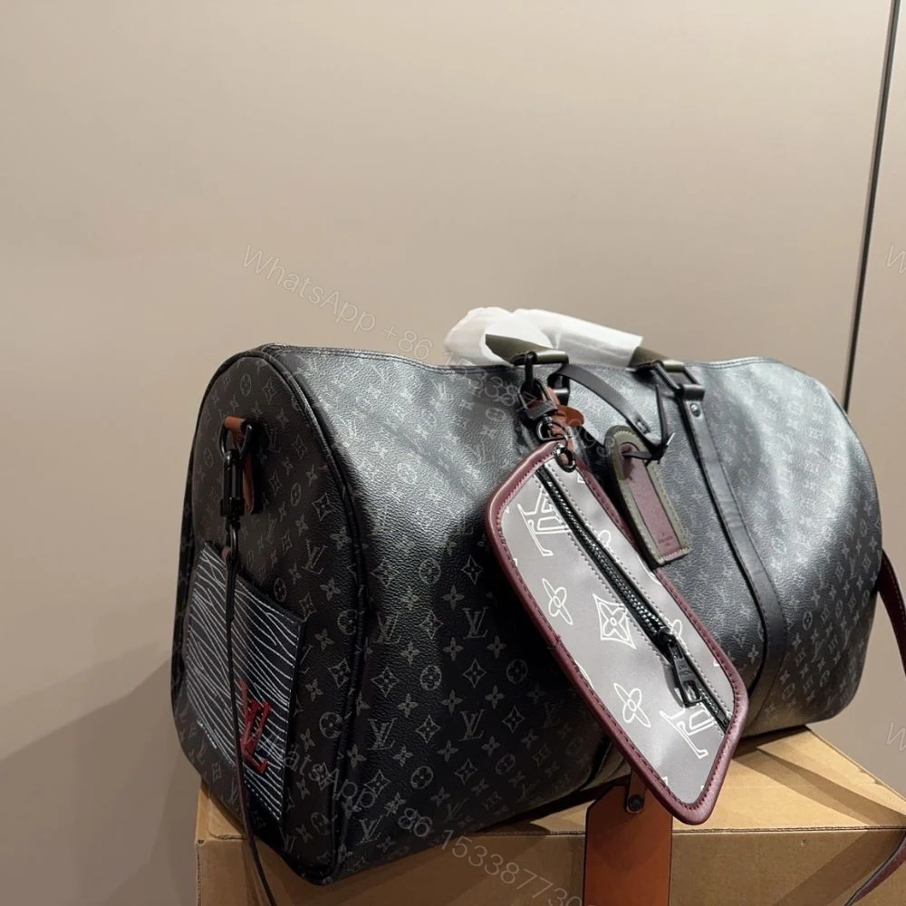View 5 of Louis Vuitton Keepall Bandoulière 50 Monogram Canvas Black 50Cm