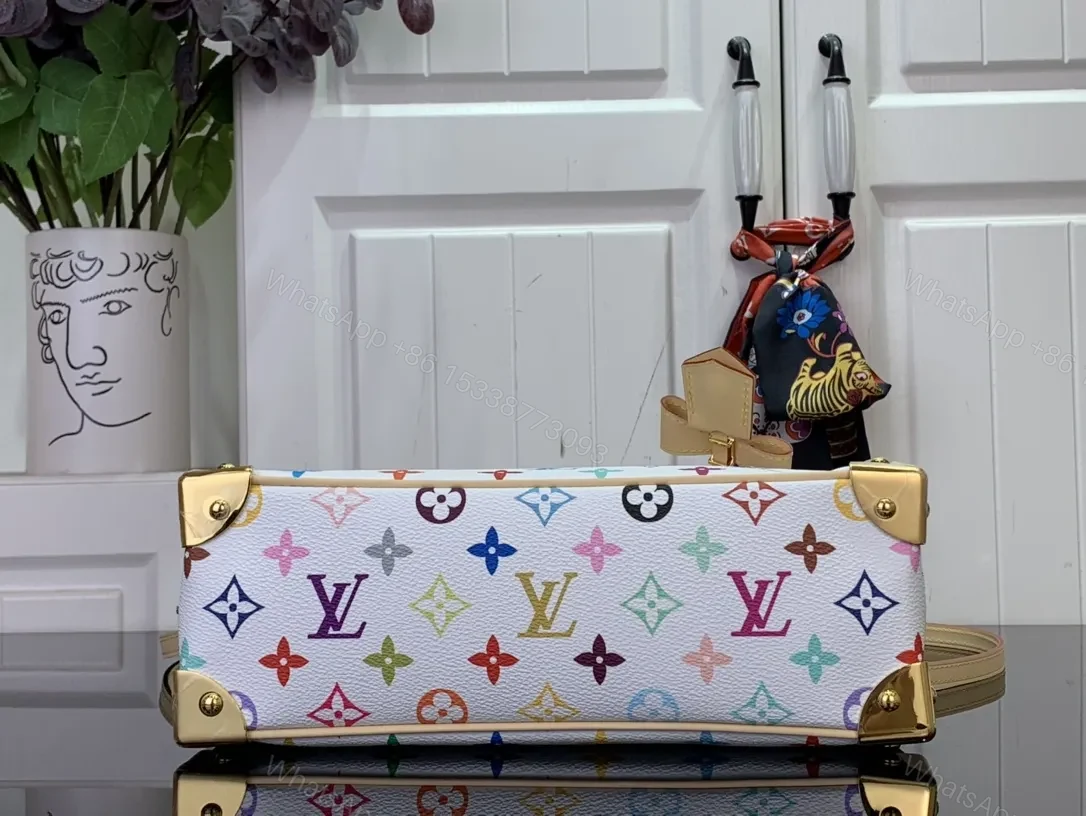 View 4 of Vibrant Monogram Satchel: Multicolor, Structured Leather Bag