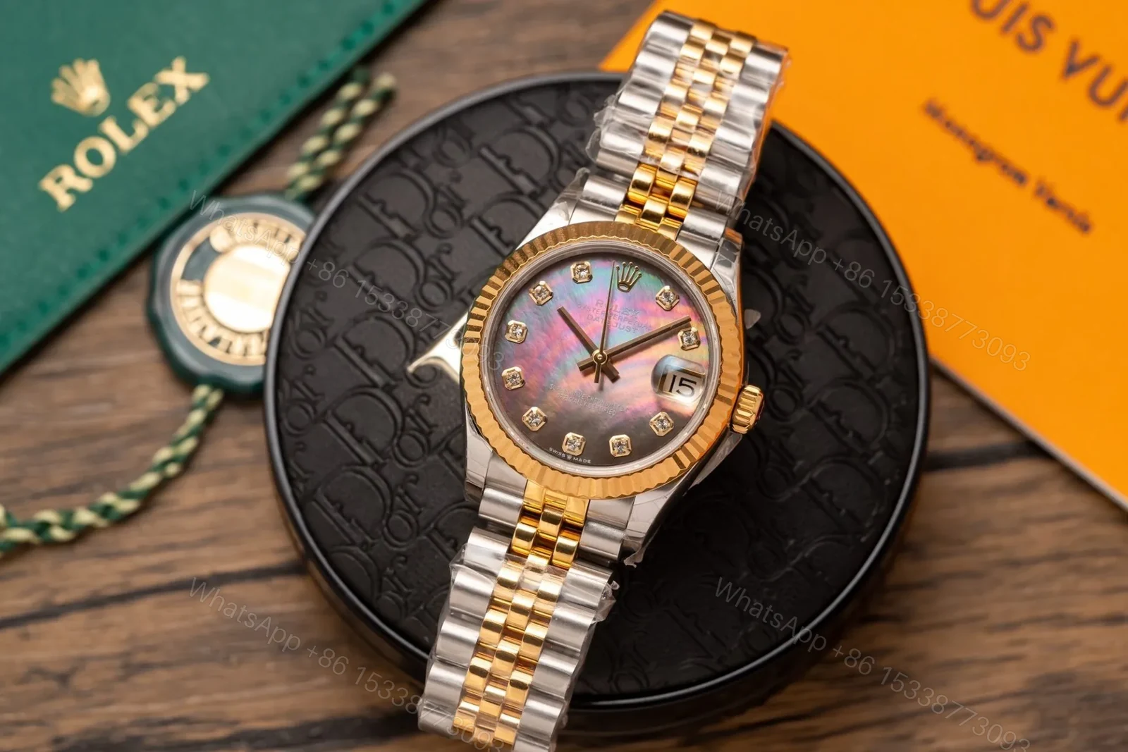 View 3 of Rolex Datejust Black Mother of Pearl Diamond Dial 278273-0024 31 mm