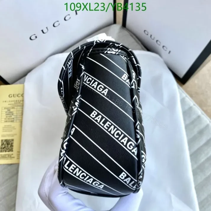 View 8 of Gucci Balenciaga GG Marmont Shoulder Bag YB413 in Leather