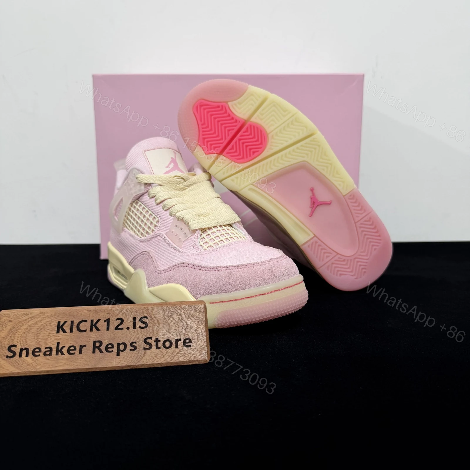 View 3 of Air Jordan 4 Pearl Pink and Iced Carmine Reps