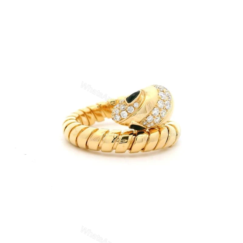 18K Yellow Gold Bvlgari Serpenti Tubogas Ring — view 1