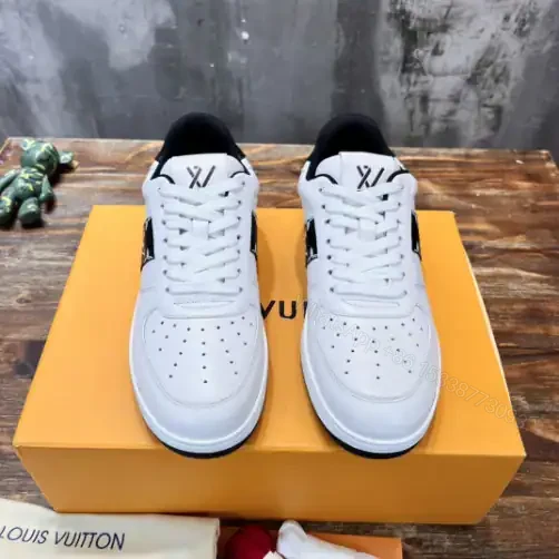 View 8 of LOUIS VUITTON RIVOLI LOW-TOP SNEAKERS IN WHITE AND BLACK – LSVT369