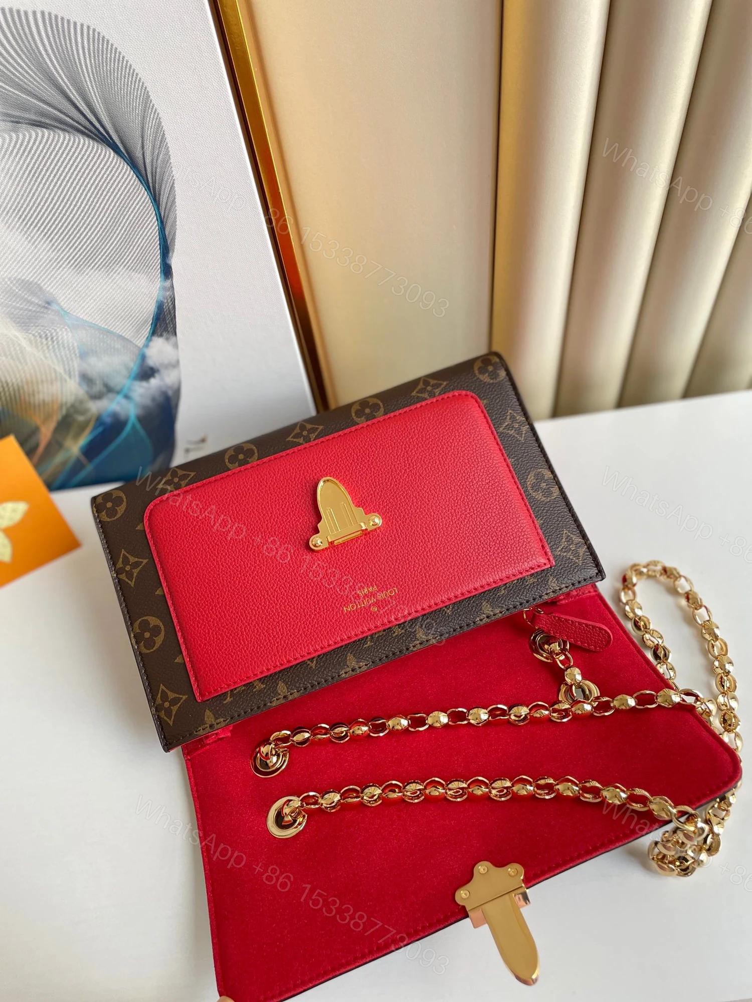View 2 of Louis Vuitton LV Victoire Monogram Pattern Like Auth Handbags 27x20x10cm