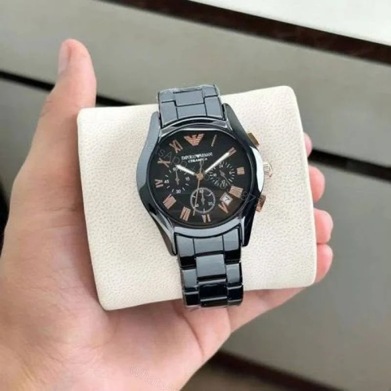 First Copy Emporio Armani Ceramic Black Copper Luxury Watch — view 1