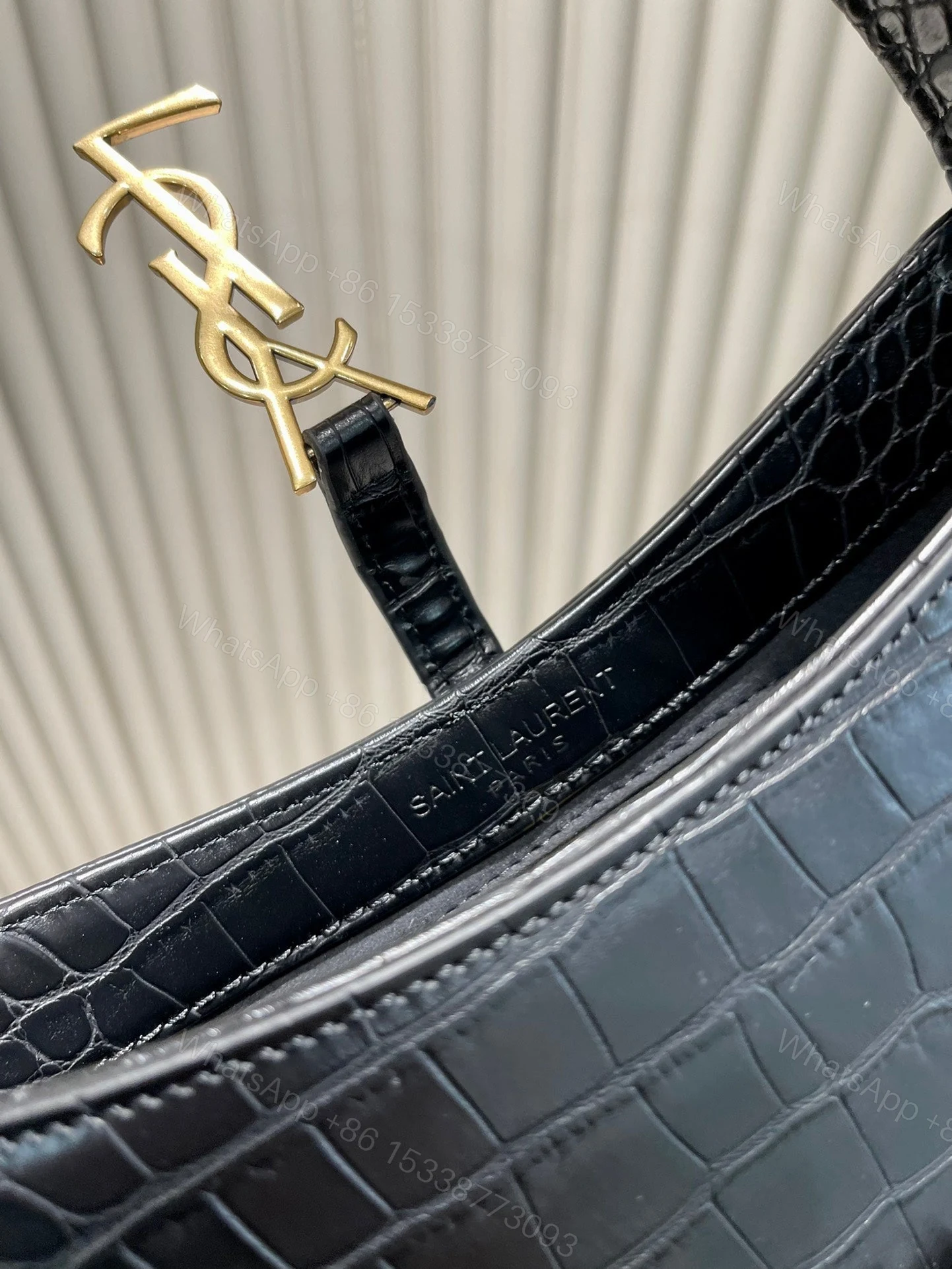 View 9 of Ysl Hobo Bag Crocodile Embossed