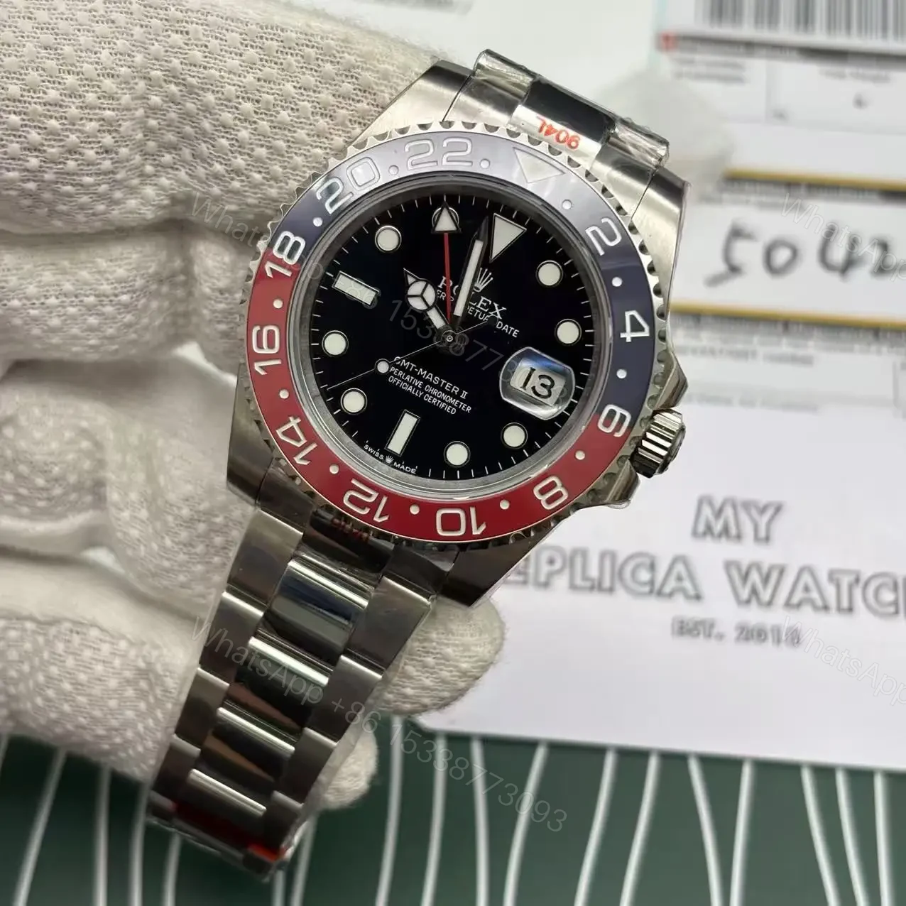 View 4 of Replica Super Clone Pepsi Rolex GMT Master 2
