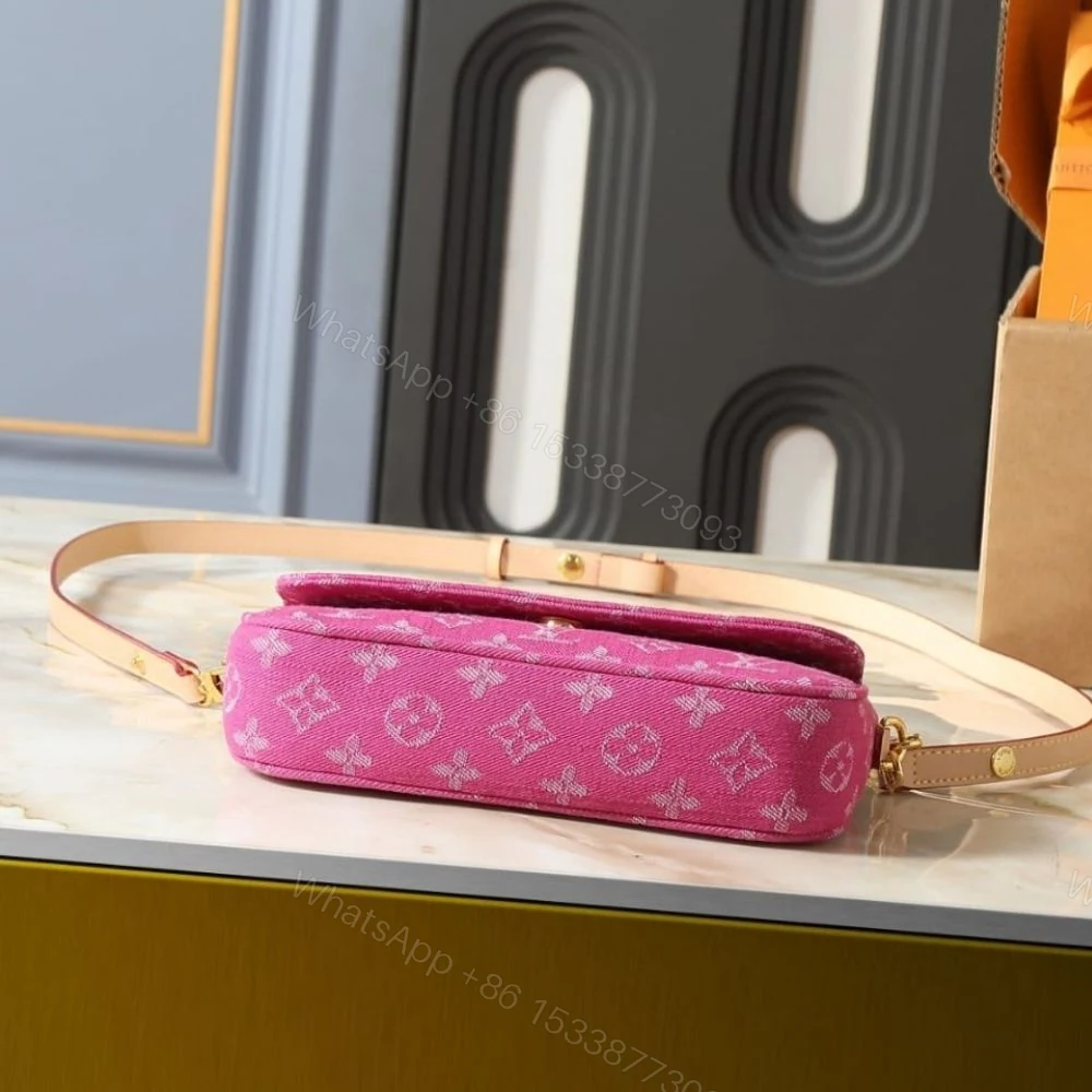 View 5 of Louis Vuitton Wallet On Chain Ivy Monogram Denim Fuchsia 23Cm