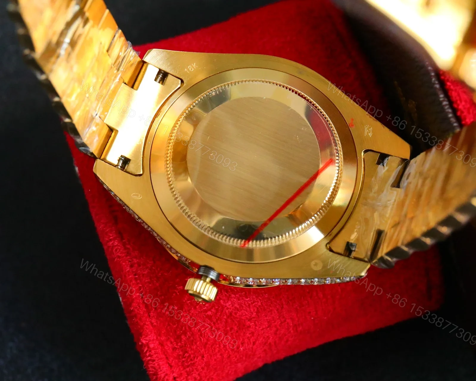 View 9 of Rolex Datejust Gold Diamond Replica 42MM Premium Full Iced Bracelet Champagne Dial Edition ROLEX-DJ-GOLD-DIA-ICED-CHAMP-42
