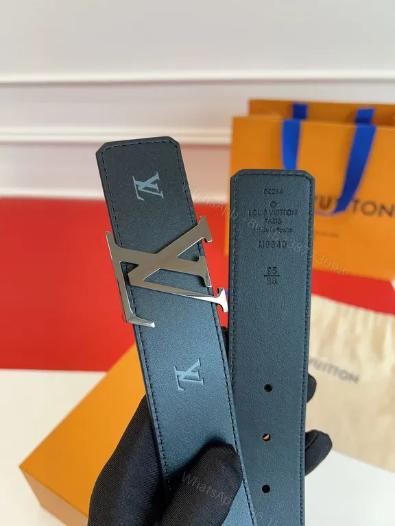 View 6 of Bold LV Signature Belt: Premium Full-Grain Leather, Monogram Accent