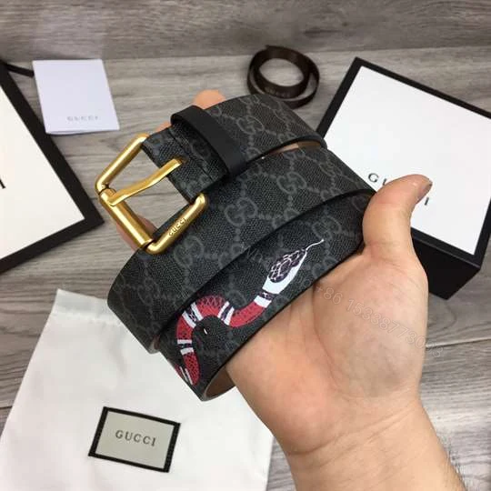 View 5 of GUCCI LEATHER BELT WITH KINGSNAKE – B41