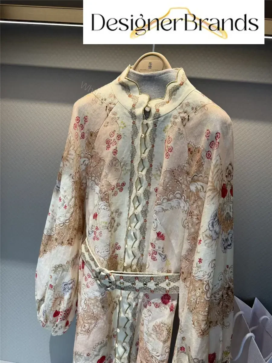 View 7 of Zimmermann Daylight Embroidered Floral-Print Linen Mini Dress