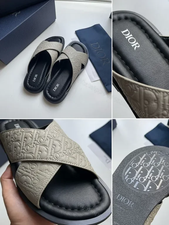 View 8 of Dior Embossed Slide Sandals â€“ Casual Luxe Comfort