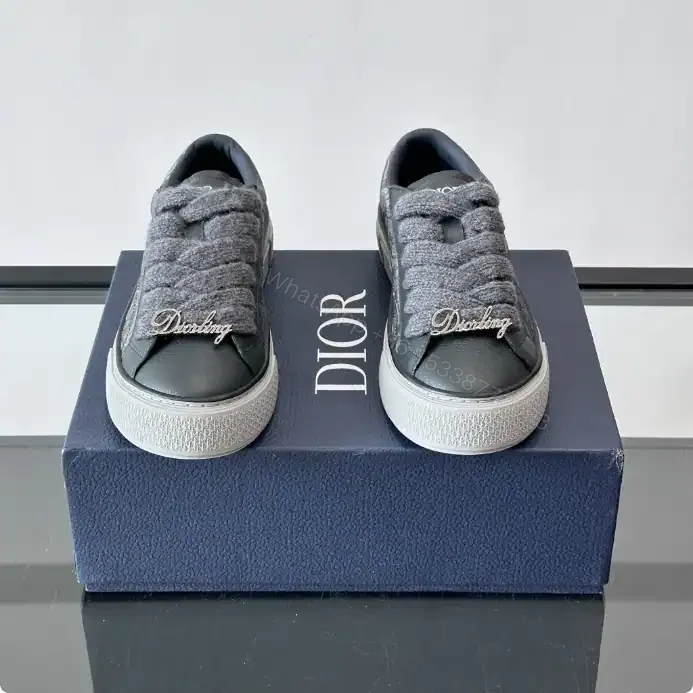 View 3 of DIOR B33 SPIN SNEAKERS – LIMITED AND NUMBERED EDITION ANTHRACITE GRAY GRAINED CALFSKIN – CD208