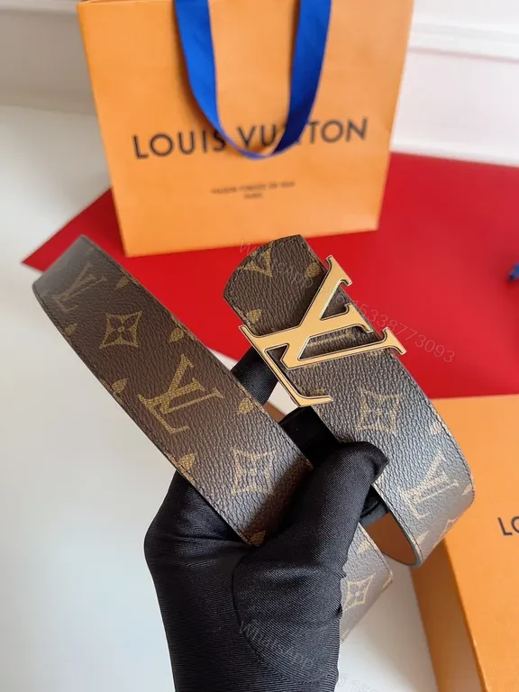 View 6 of Chic LV Monogram Belt â€“ Gold Buckle, Signature Style