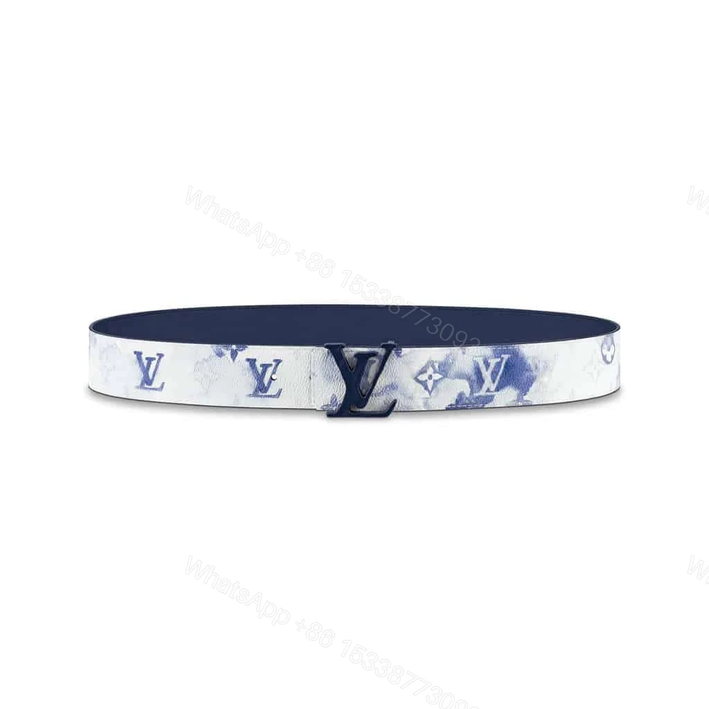 LOUIS VUITTON SHAPE 40MM REVERSIBLE BELT WATERCOLOR BLUE – B80 — view 1