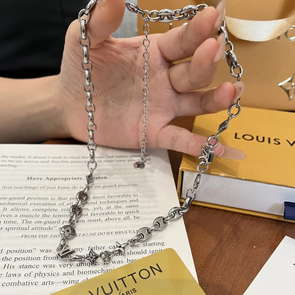 View 6 of Louis Vuitton Lv Sailor Medium Chain Necklace Silver M03189