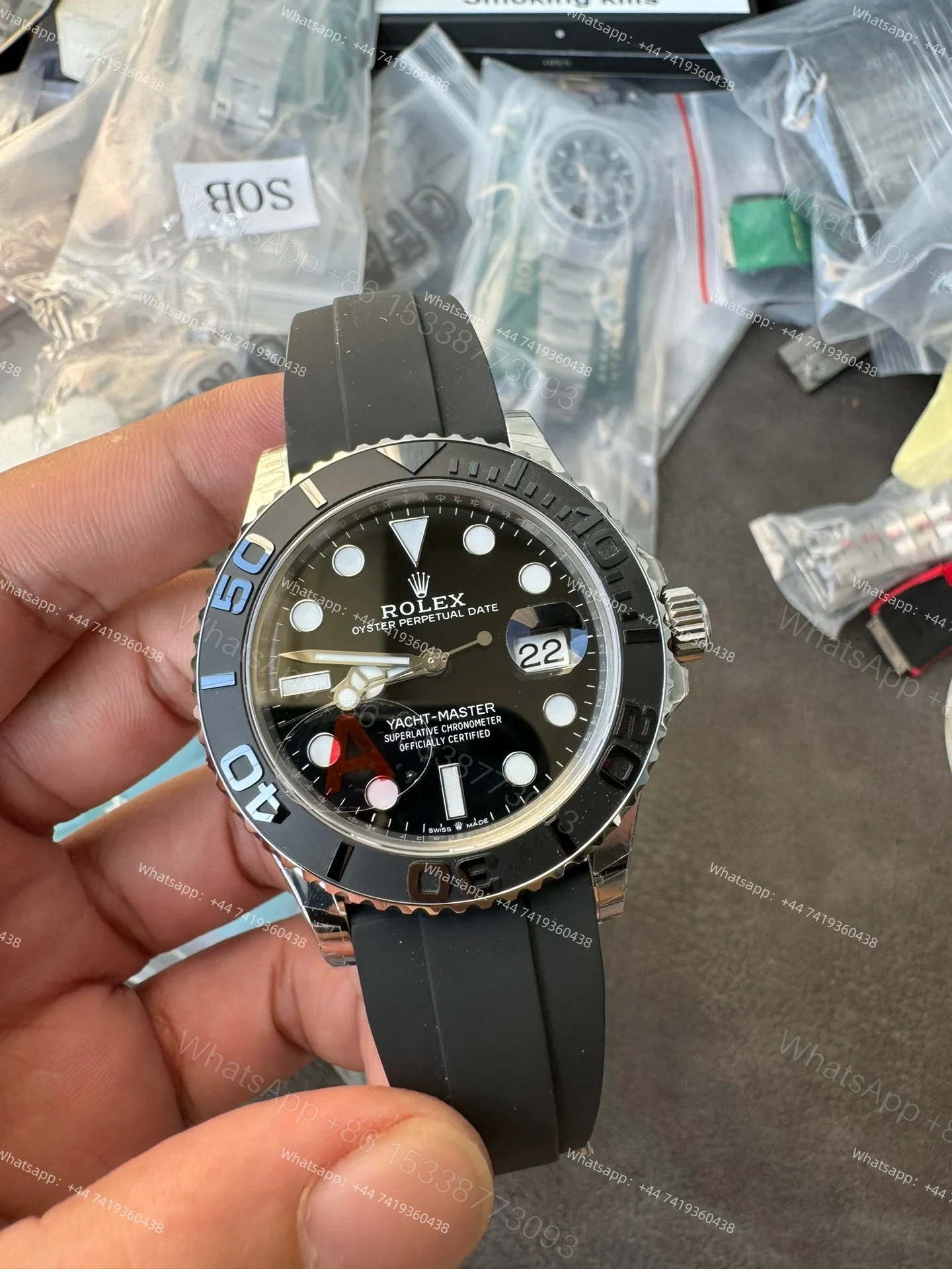 View 2 of Rolex Yacht-Master 226659 1:1 Replica 18K White Gold Plated 42MM 3235 Movement Super Clone Watch