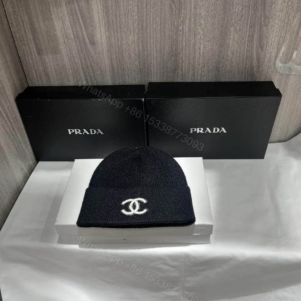 View 4 of Lux Knit Beanie with Logo Emblem - Premium Winter Hat